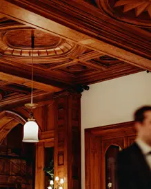 Badrutts Palace Food And Beverage Restaurants Le Grand Hall Interior Ceiling Wood