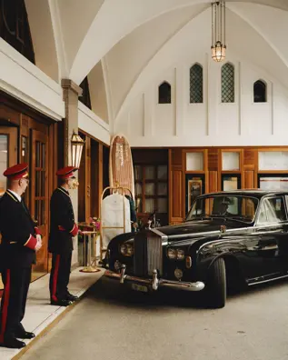 Badrutts Palace About Entrance Chauffeur Rolls Royce
