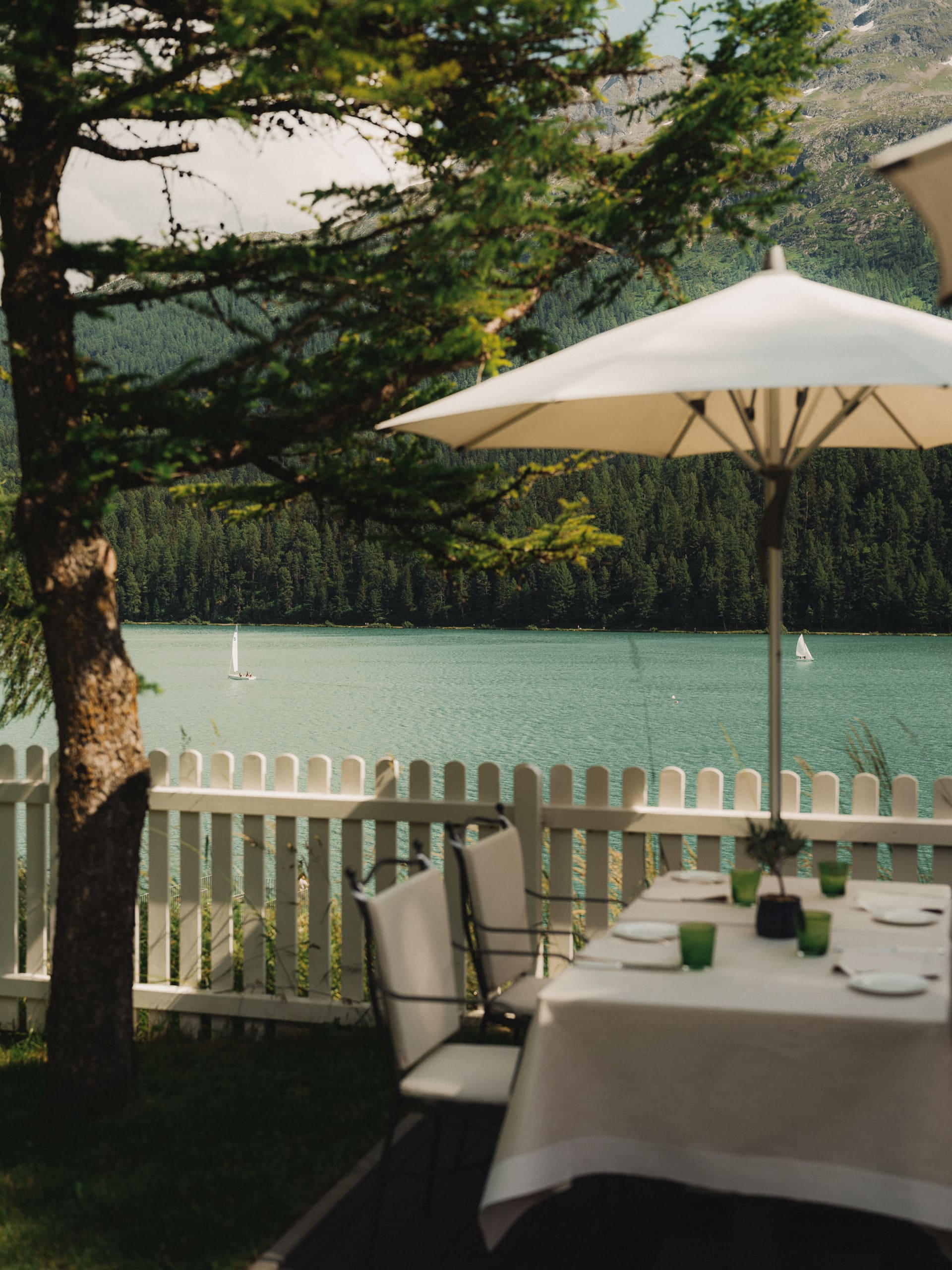 Badrutts Palace Food And Beverage Restaurants La Diala Terrace Lakeview Summer