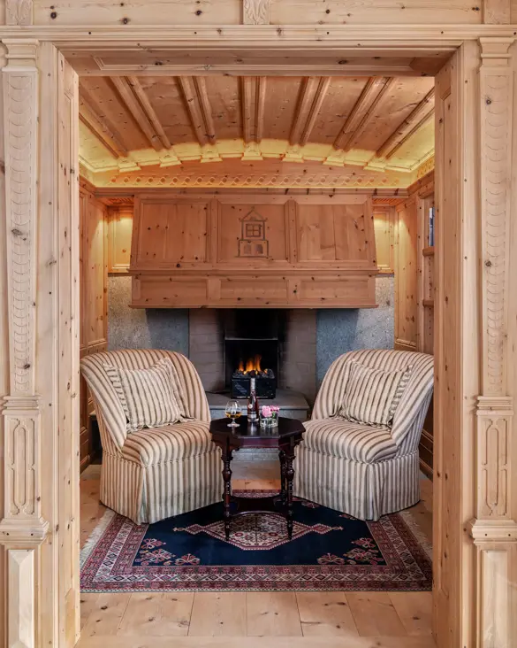 Badrutts Palace Suites Tower Penthouse Apartment Interior Detail Chimney