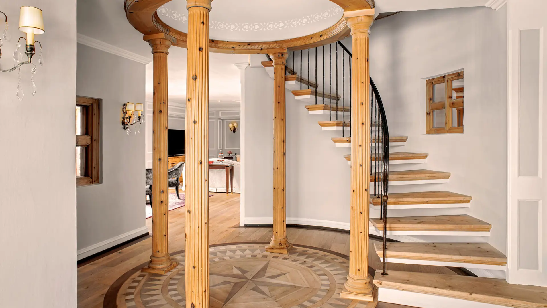 Badrutts Palace Suites Tower Penthouse Apartment Interior Detail Staircase