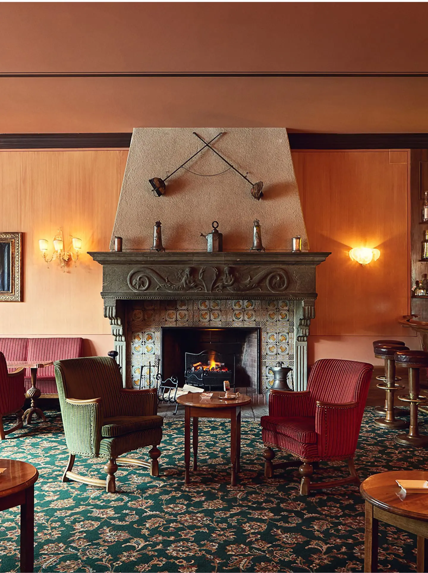 Badrutts Palace Gallery Renaissance Bar Interior Design Chimney 013