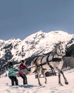 Badrutts Palace Experiences Winter Equestrian Adventures Skijoering