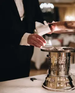 Badrutts Palace Food And Beverage Restaurants Le Relais Detail Cooking Waiter